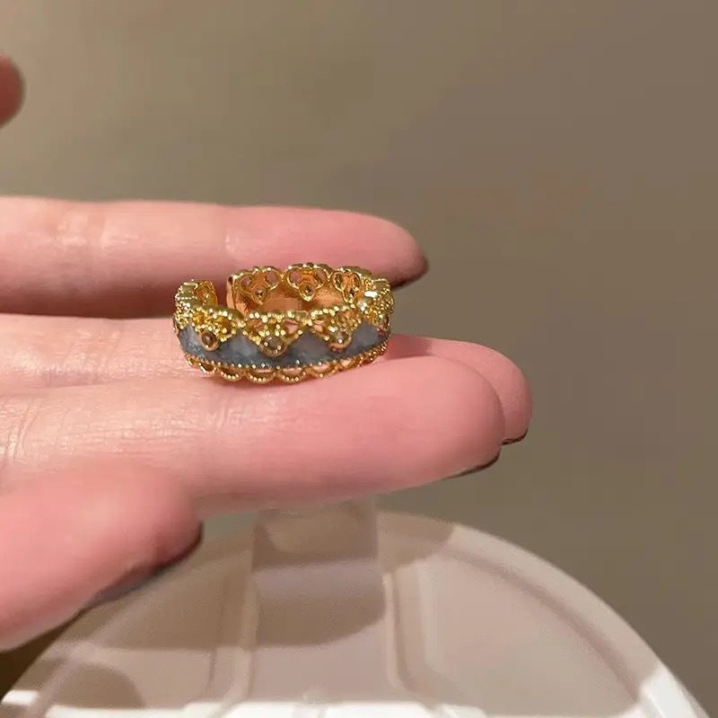 Wholesale Chinese Style Lace Gourd Shaped Ring,  Adjustable Zinc Alloy Fashion Accessory for Boutique Resale