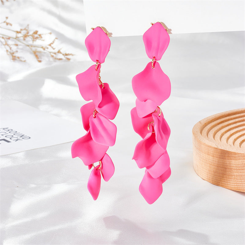 Wholesale Petal Leaf Tassel Earrings