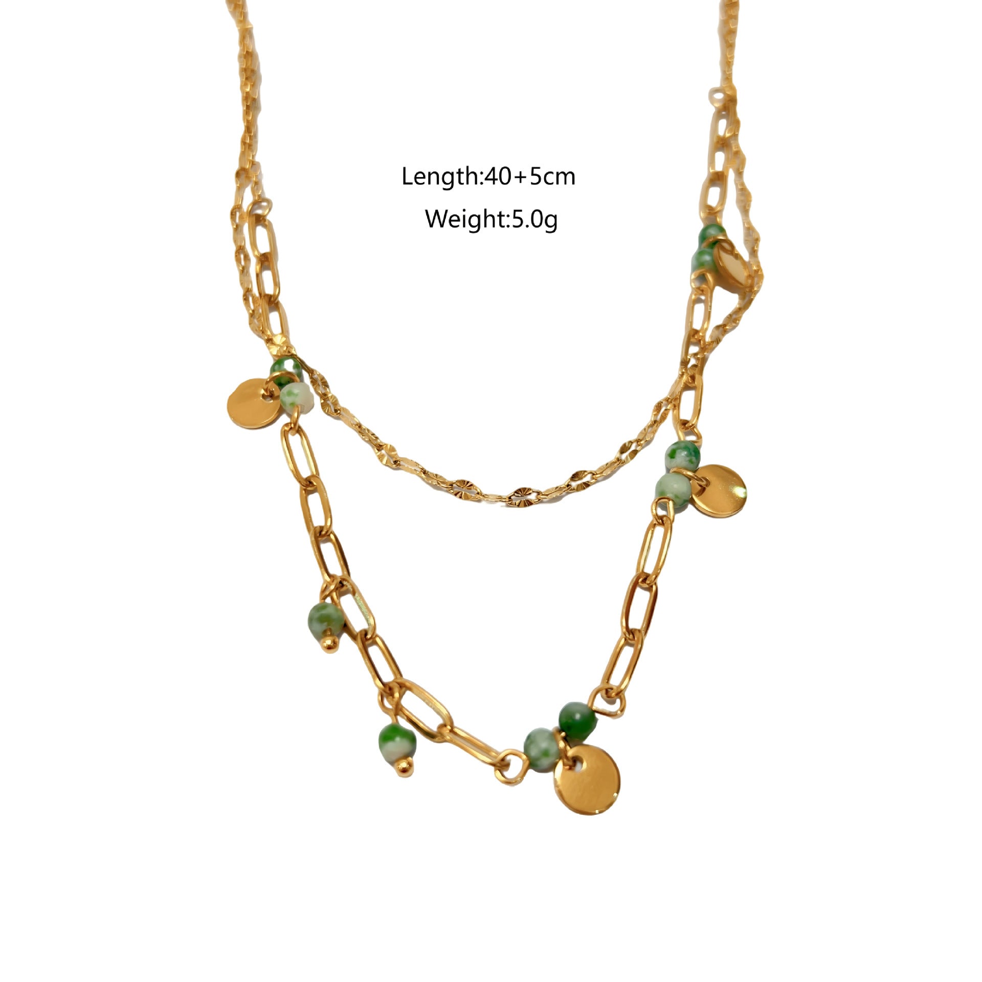 Wholesale Stainless Steel Natural Stone African Turquoise Beaded Necklace