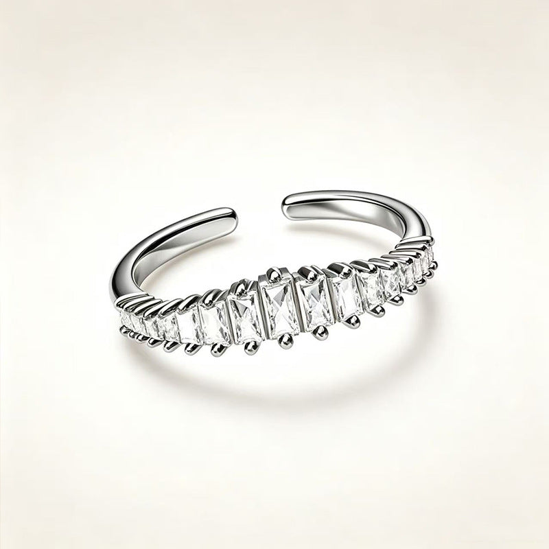 Wholesale Geometric Open Ring with CZ Stones,  Fashion Accessory for Women,  Boutique Resale