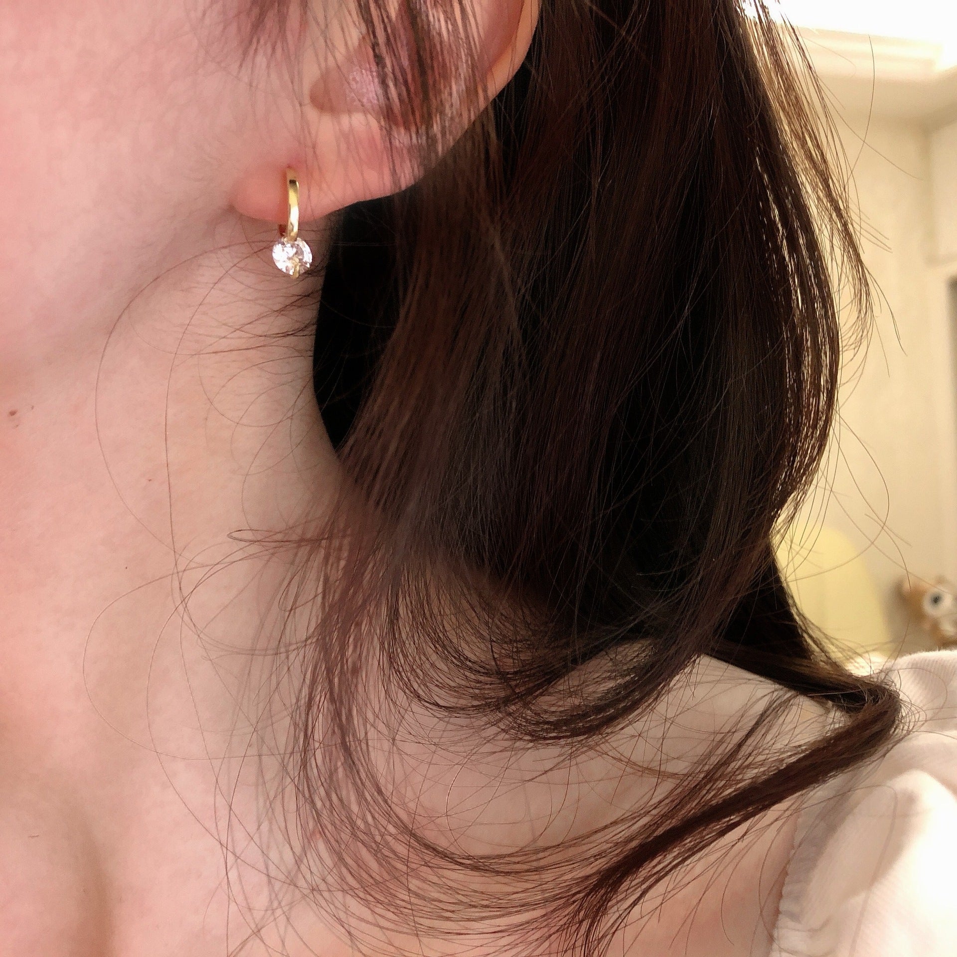 Wholesale Copper Small Hoop Earrings Minimalist Korean Style Everyday Wear Jewelry Accessory