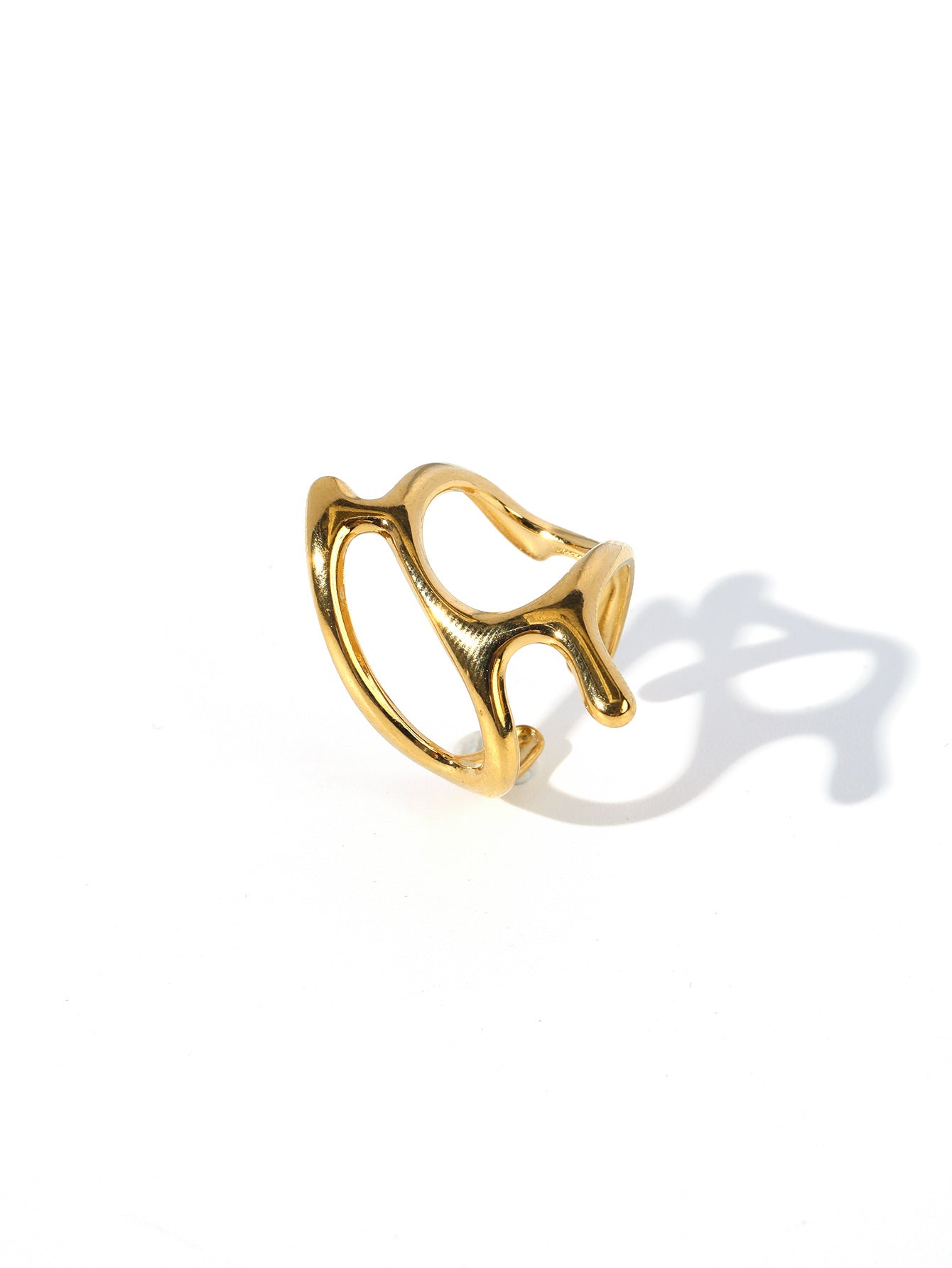 Wholesale Vintage Stainless Steel Ring 18k Gold Plated Butterfly Love Rings ACC-RS-MuC006