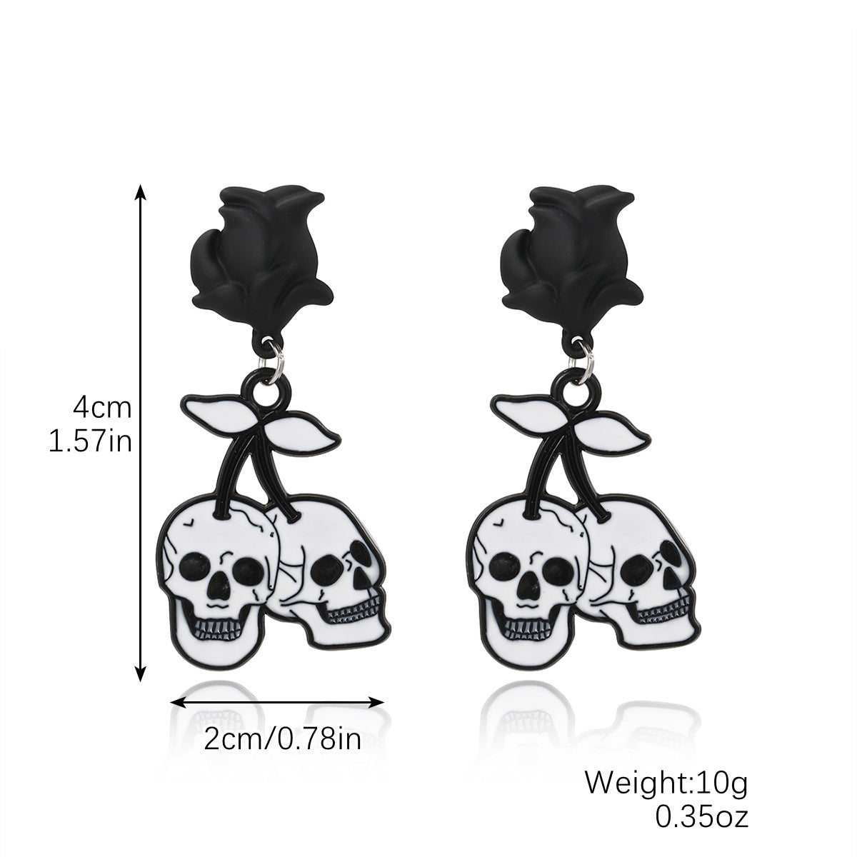 Wholesale  Skull Diablo Earrings  Diamond-encrusted Alloy Halloween Earrings