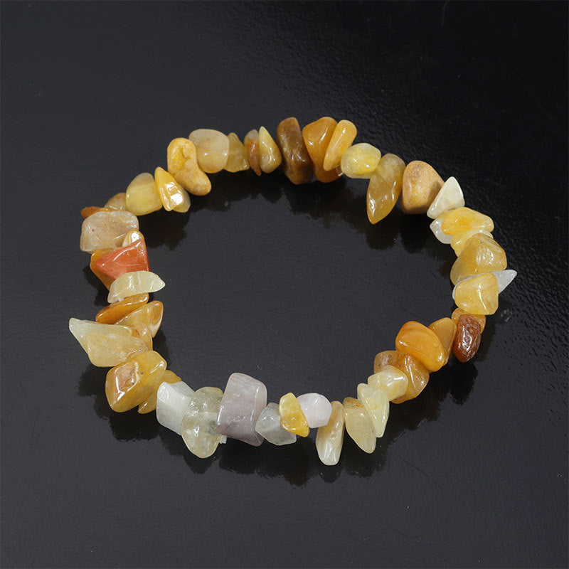 Wholesale Natural colorful gravel hand-woven elastic boho bracelet