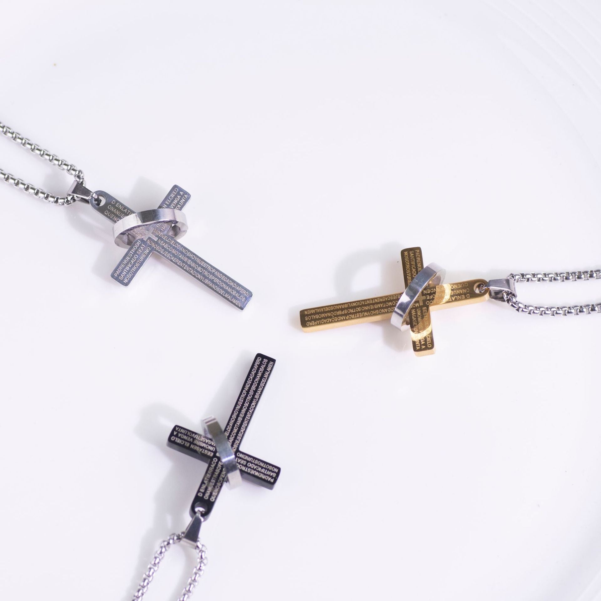 Wholesale Hip Hop Punk Cross Ring Titanium Steel Necklace For Men Women Casual Fashion Accessory