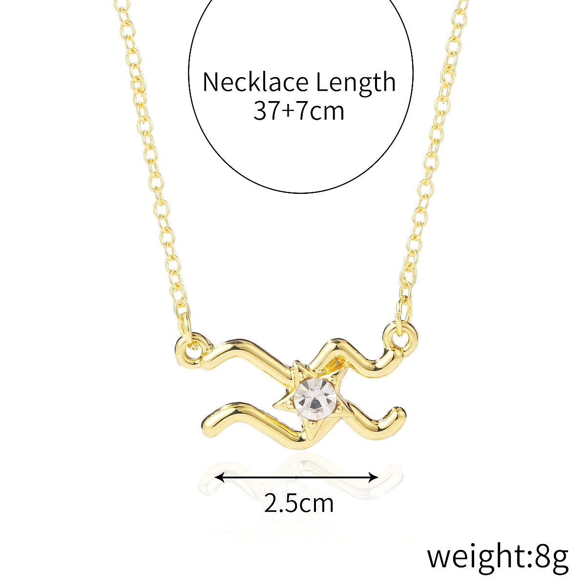 Wholesale constellation card pendant clavicle chain twelve constellation necklace