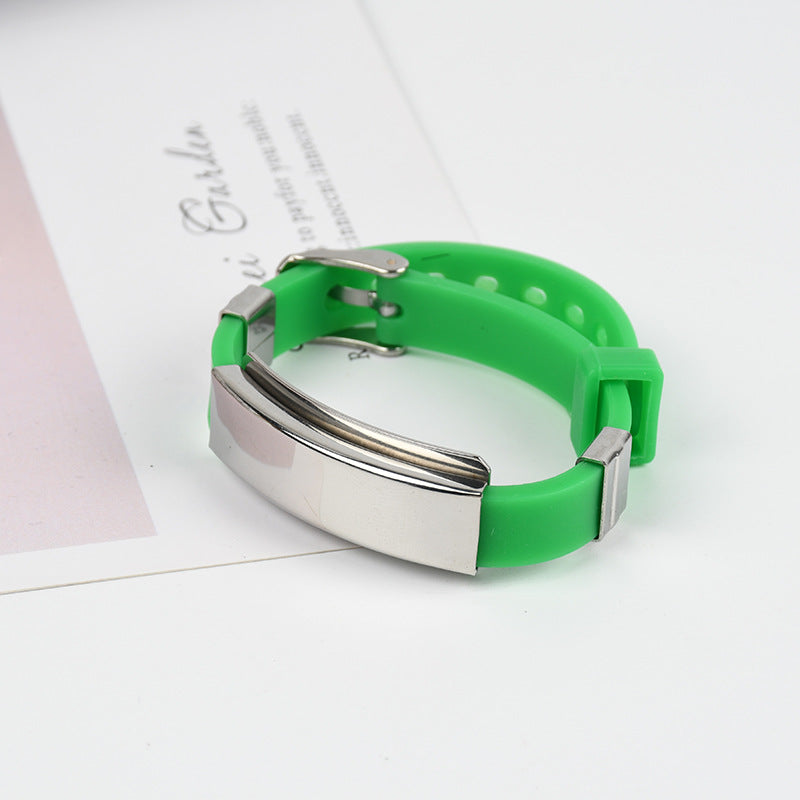Wholesale Stainless Steel Silicone Bracelet