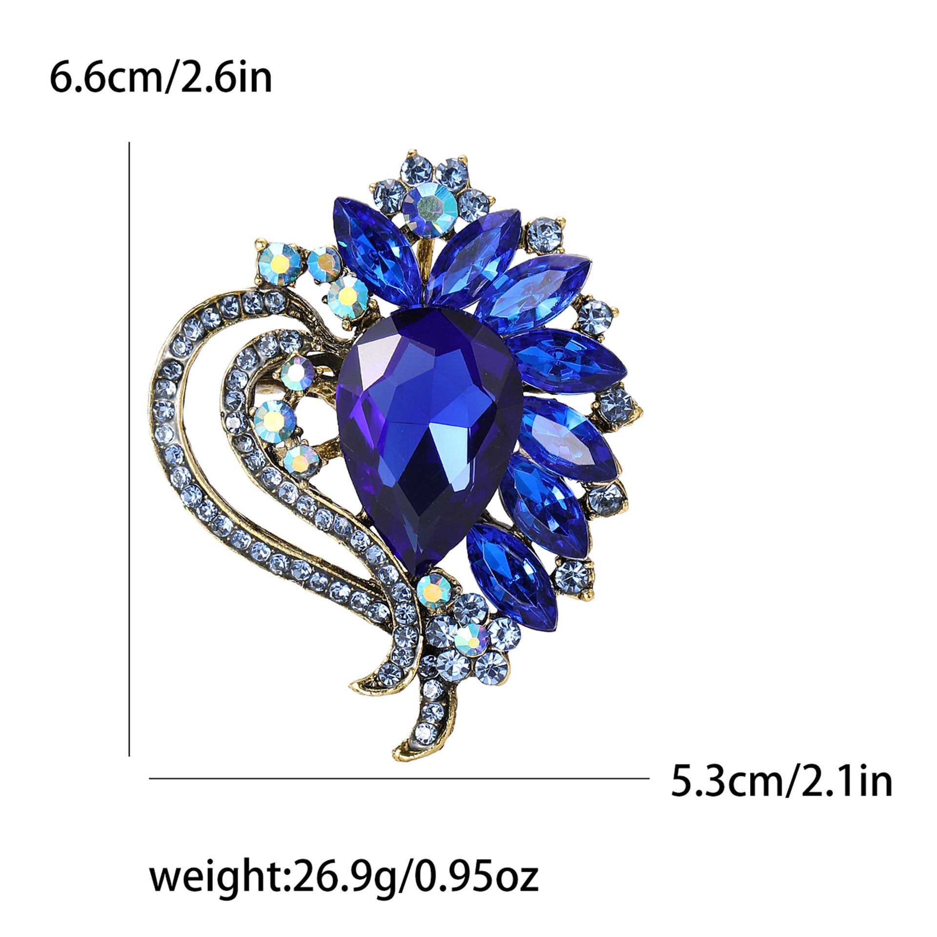 Wholesale Flower Brooch Pin Alloy Red Crystal Glass Style Women S Party Fashion Accessory