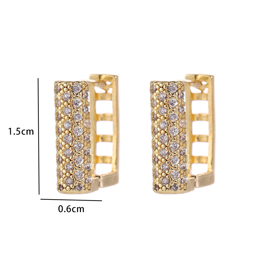 Wholesale Modern Butterfly Flower Earrings With Micro Set Zircon 18K Gold Plated Copper Fashion Party Gift Jewelry Accessory