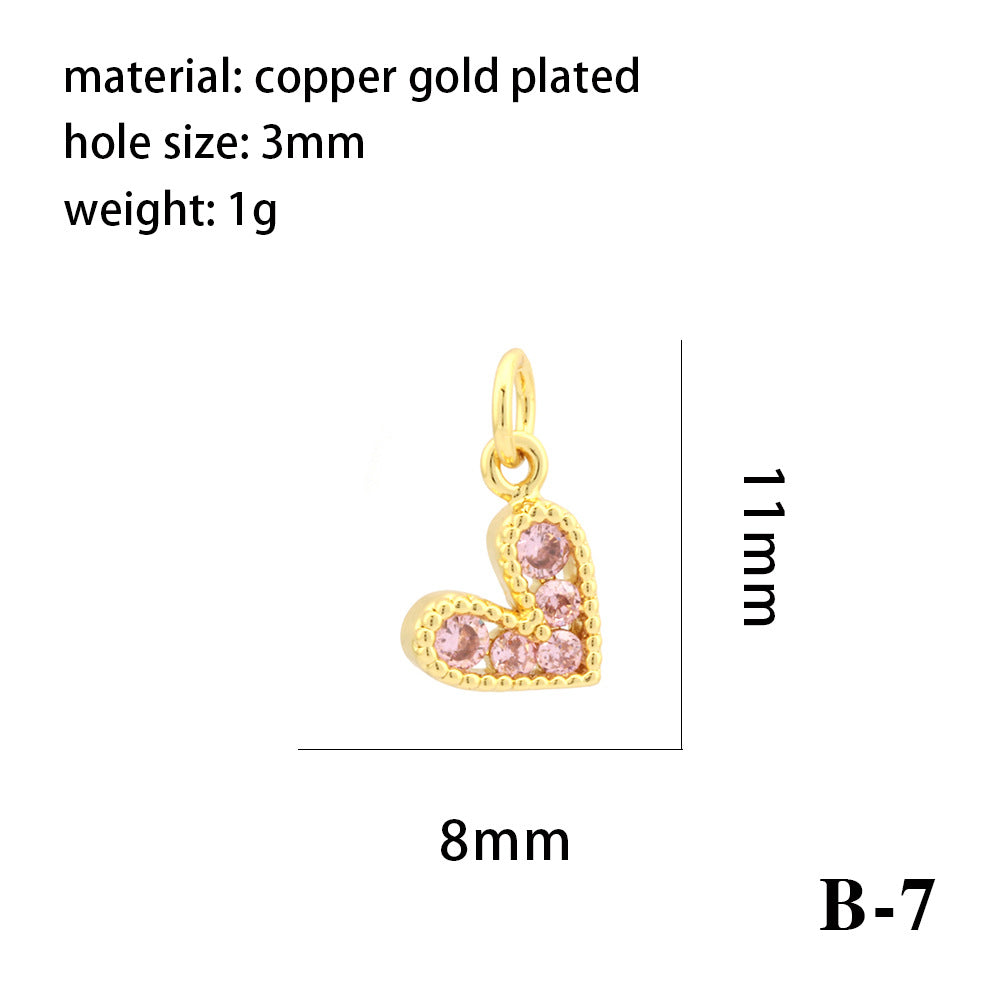 Wholesale 18K gold-plated color-preserving micro-inlaid zirconium heart-shaped pendant