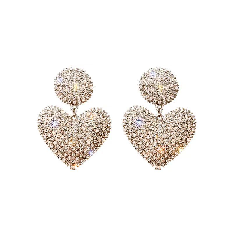 Wholesale diamond heart earrings