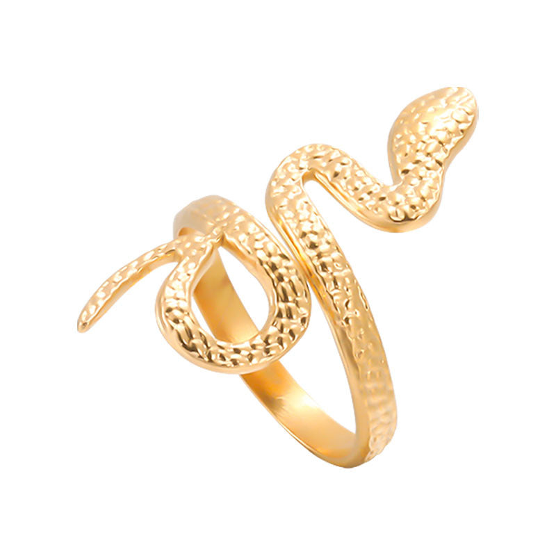 Wholesale Snake Design Adjustable Stainless Steel Ring Unisex Everyday Jewelry Fashion Accessory Gift