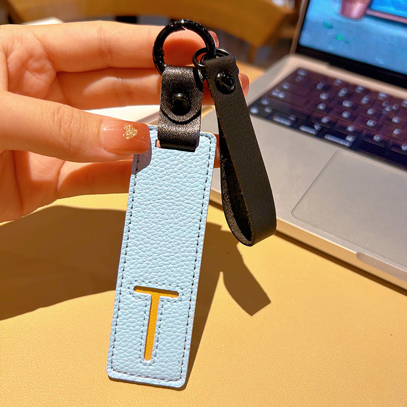 Wholesale Leather 26 Letter Keychain Chic Car Key Accessory Decorative Bag Charm