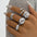 Wholesale  geometric UV plating  material spherical 4-piece set of irregular ring