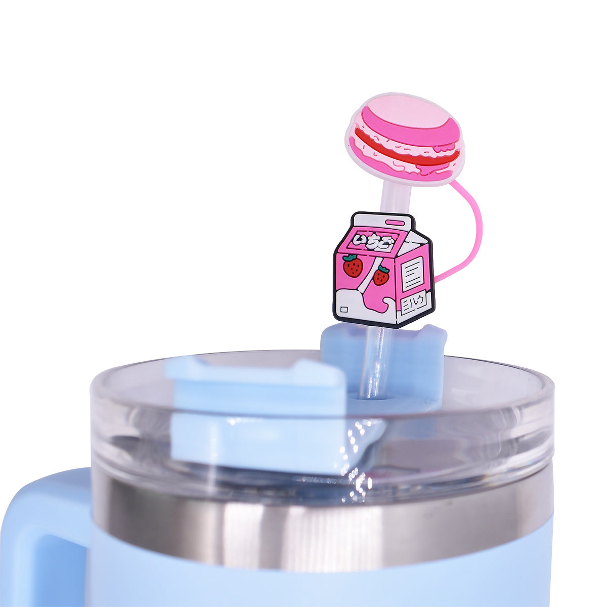 Wholesale Random 100pcs 10mm Straw Tube Cap Ice Cream Cake PVC Soft Rubber Straw Stopper ACC-SCR-RYY012