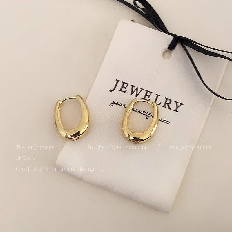 Wholesale Oval plain ring earrings