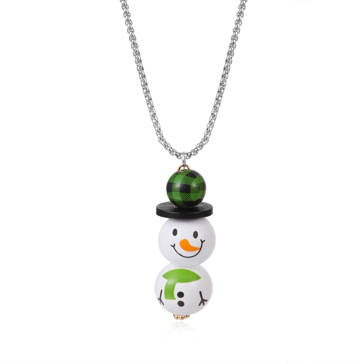 Wholesale Christmas party resin cartoon snowman necklace