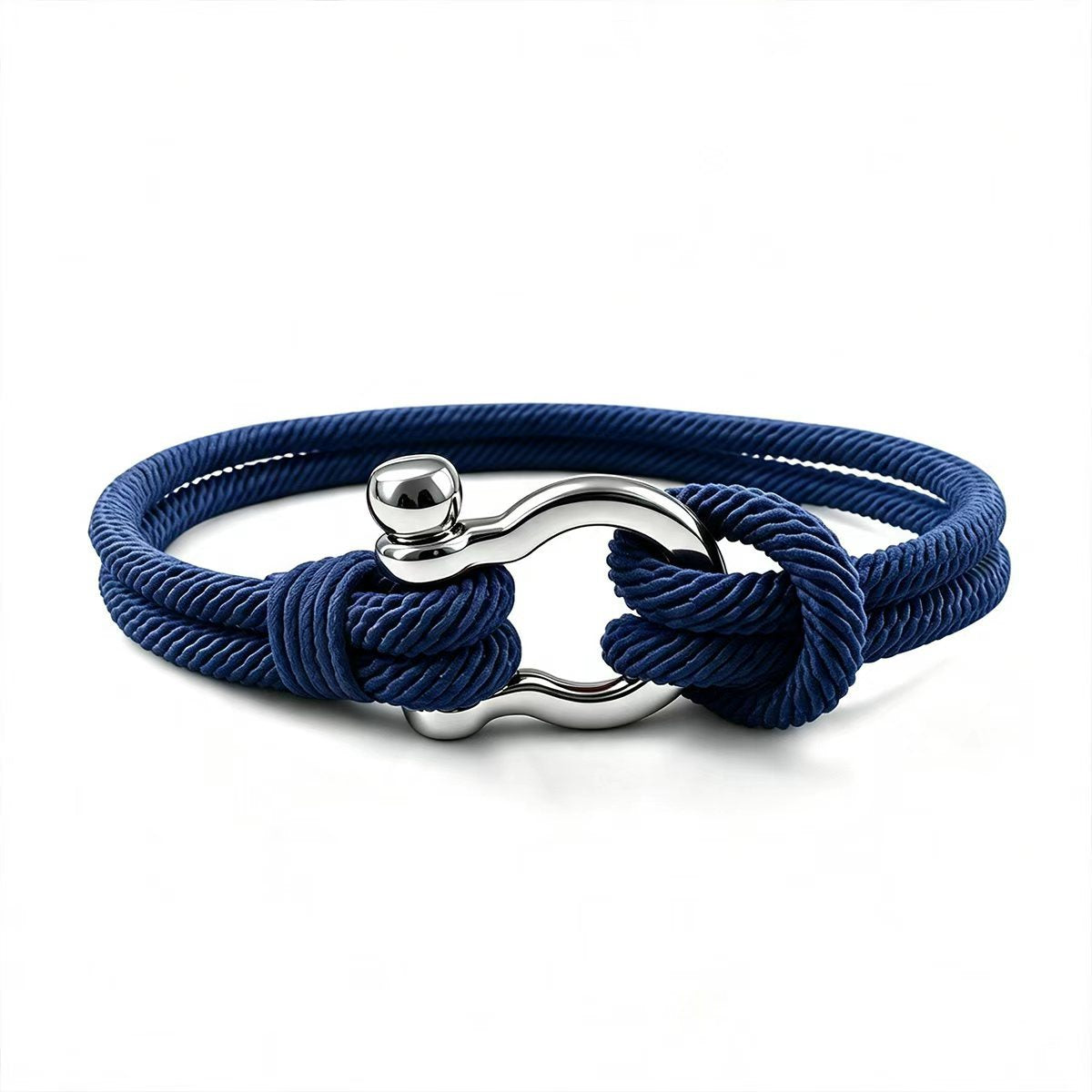 Wholesale Handmade Alloy Black Rope Bracelet With Horseshoe Buckle Unisex Fashion Accessory Gift