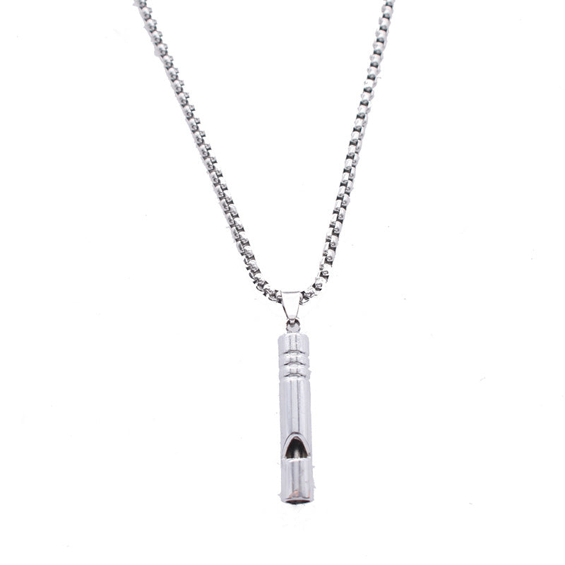 Wholesale Wine Bottle Whistle Can Be Blown Hip-hop Titanium Steel Necklace ACC-NE-Leisuo001