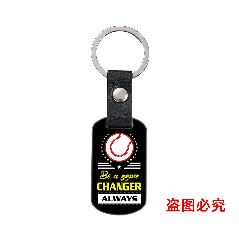 Wholesale Softball Baseball Sports Metal Leather Keychain ACC-KC-Ganggu036