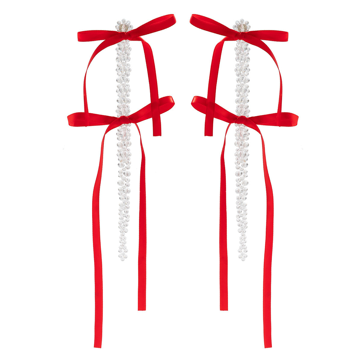 Wholesale Tassel Earrings Bow Ribbon Crystal Flowers Crystal Earrings ACC-ES-KunJuan002