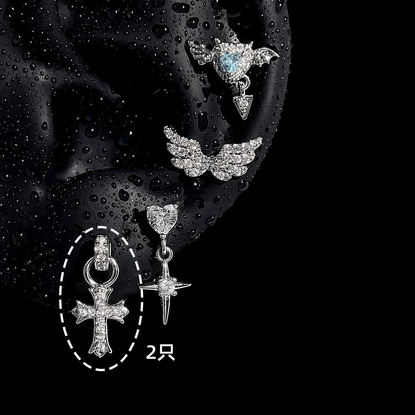 Wholesale Alloy Cross Earrings - Single Piece Fashion Accessory for Boutique Resale