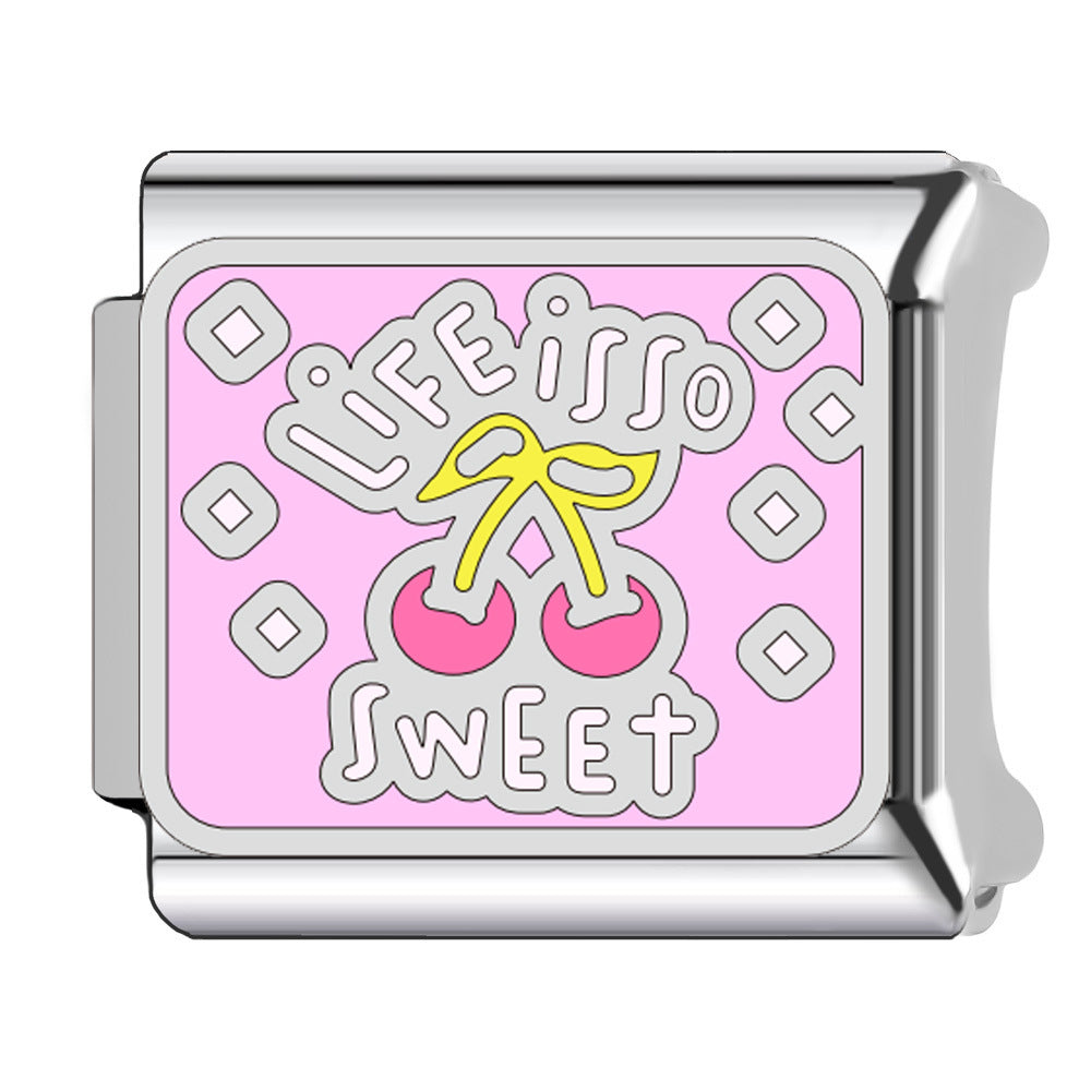 Wholesale    Italian Charm Bracelet 9mm DIY macaron-colored Creative Stainless Steel Composable Bracelet