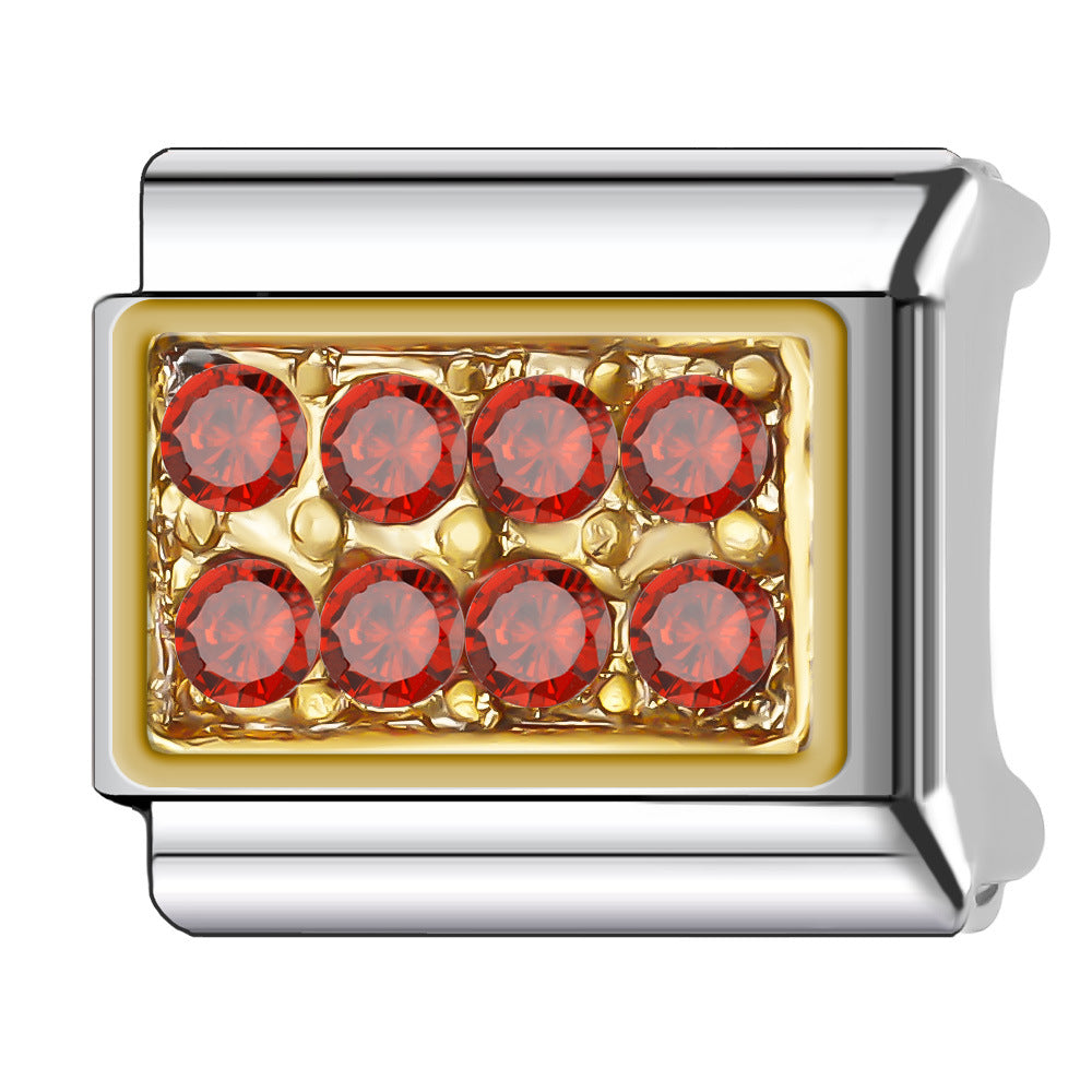 Wholesale Italian Charm Bracelet 9mm DIY Splicing Diamond Light Luxury Series Stainless Steel Composable Bracelet