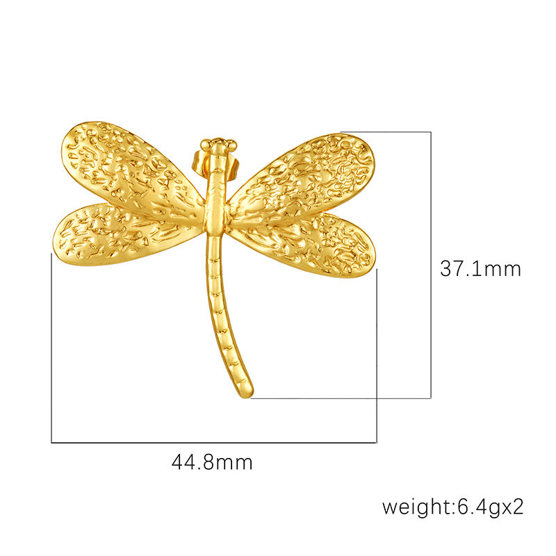 Wholesale Vintage stainless steel dragonfly earrings