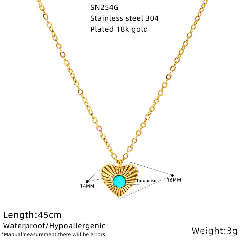 Wholesale Titanium Steel Sunflower Devil' s Eye Necklace Pendant for Everyday Wear Boutique Jewelry Accessory
