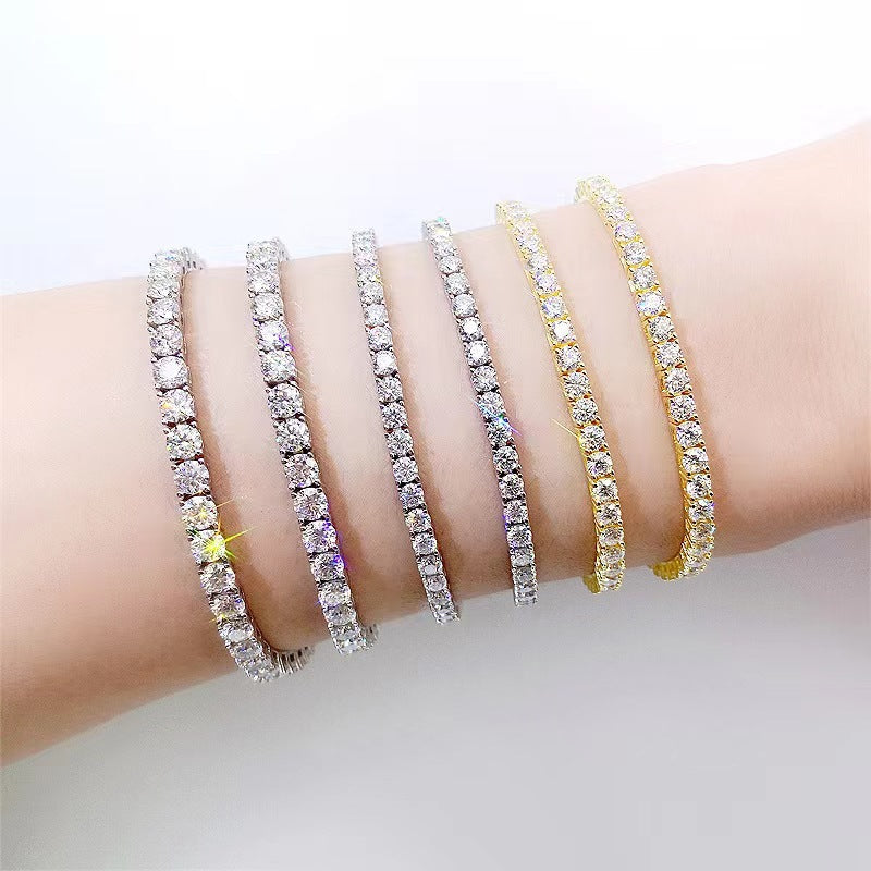 Wholesale Titanium Steel 3MM 4MM 5MM Inlaid Zircon Bracelet