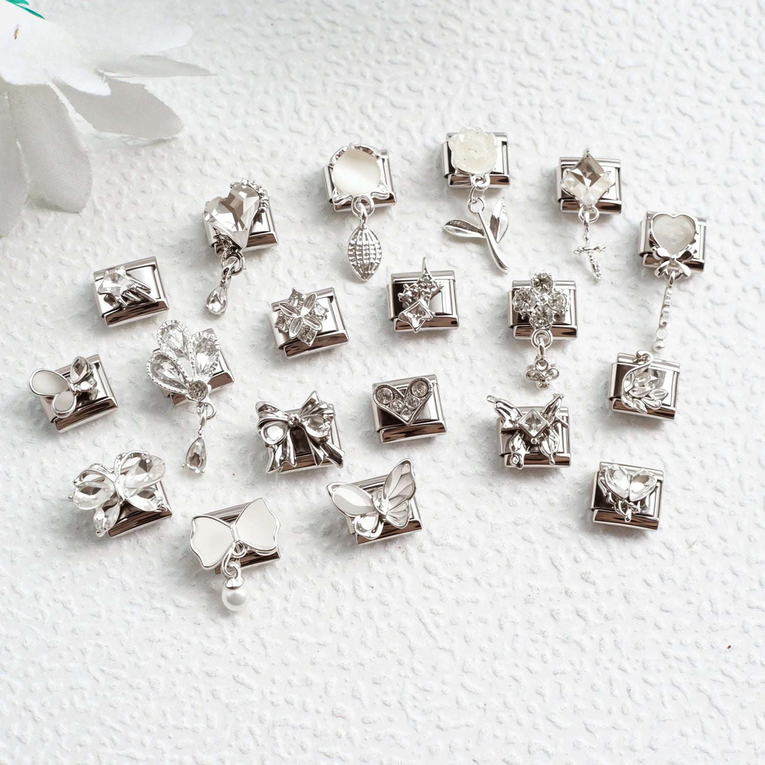 Wholesale Butterfly Flower Italian Charm Bracelet Stainless Steel Fashion Accessory Gift