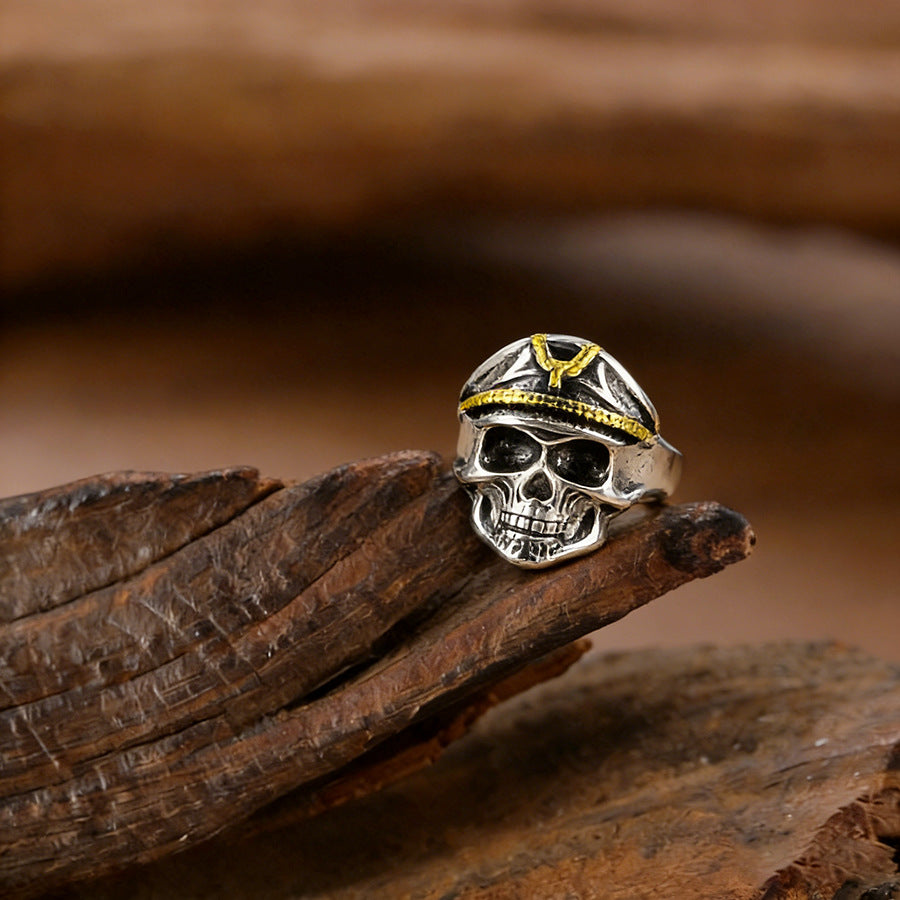 Wholesale Silver Tone Zinc Alloy Gothic Skull Ring Unisex Hip Hop Street Style Ring Everyday Jewelry Accessory Gift