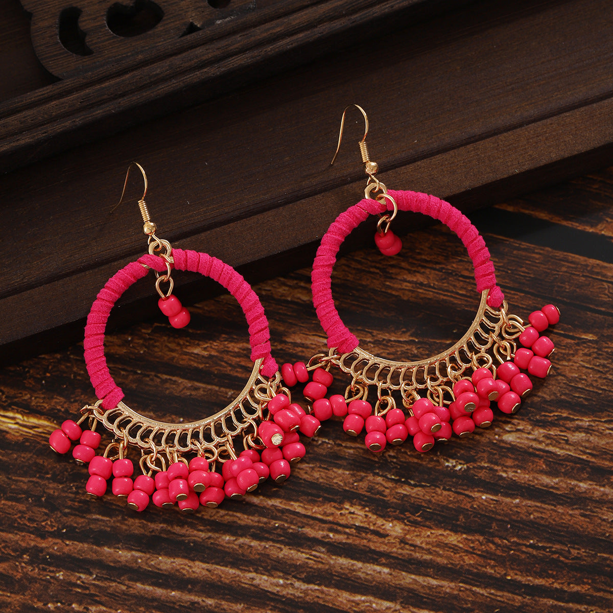 Wholesale Ethnic Bohemian Style Small Millet Beads Earrings ACC-ES-ZhuiWo011