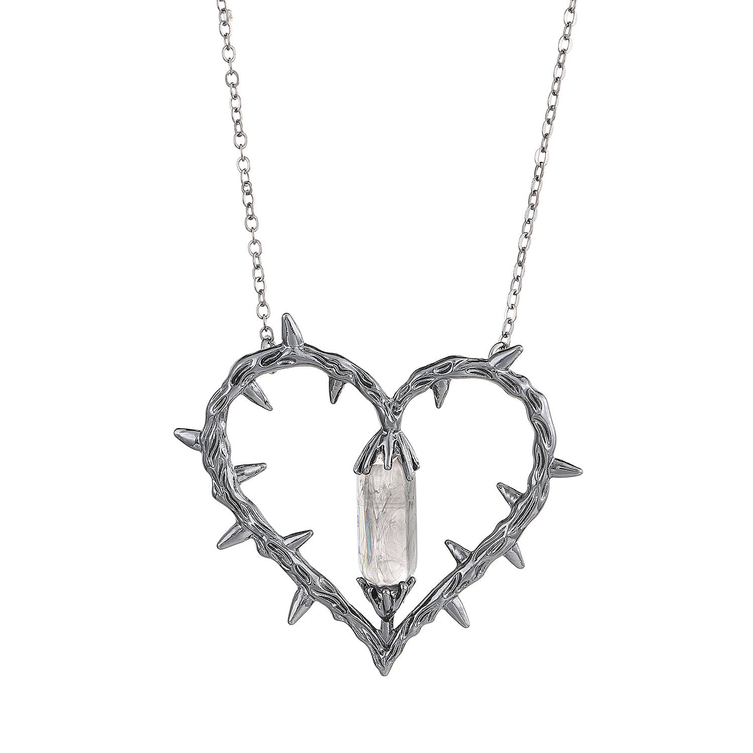 Wholesale Retro dark anime witch heart n clavicle necklace heart necklace