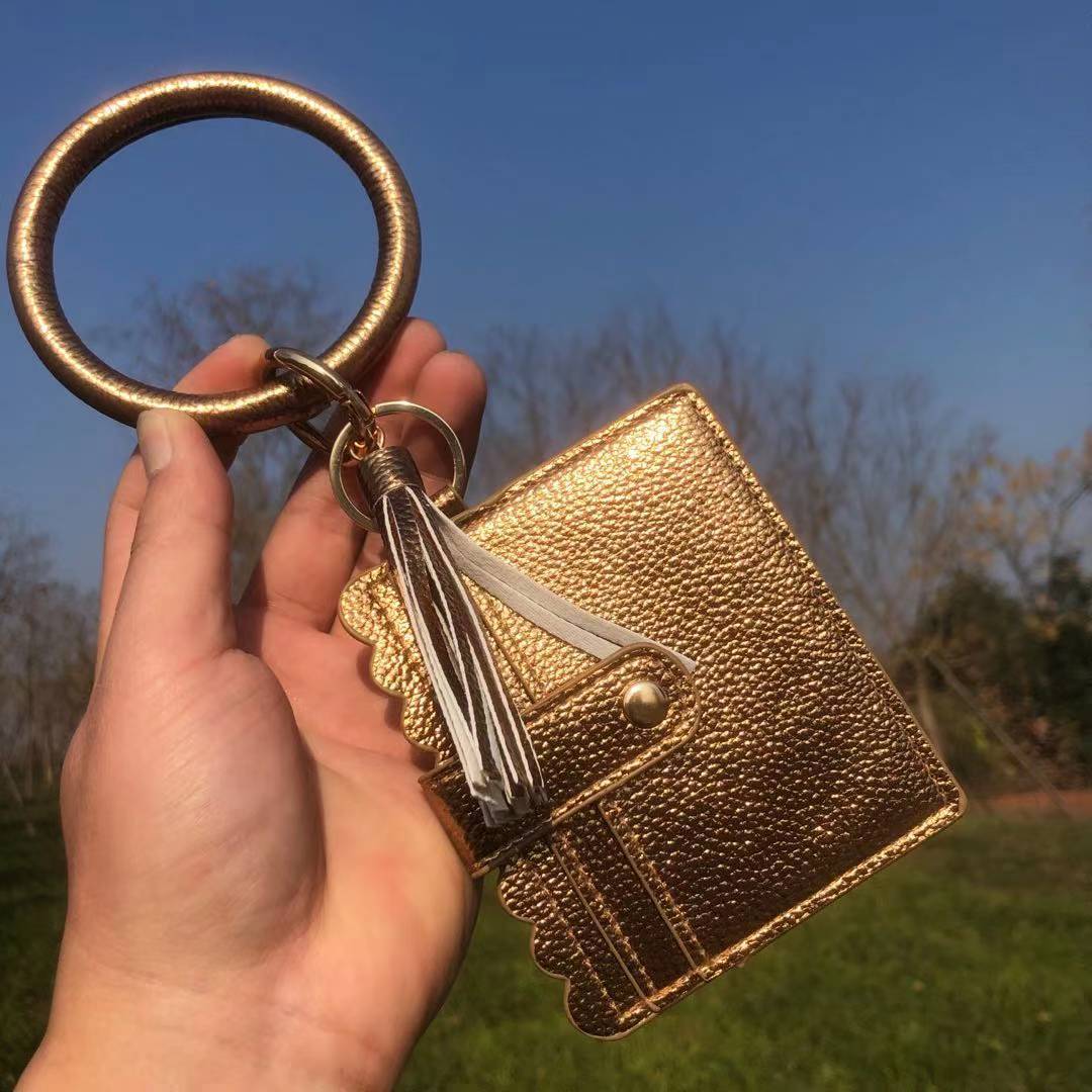 Wholesale Leopard Print PU Leather Tassel Keychain Wallet - Chic Fashion Accessory for Gift