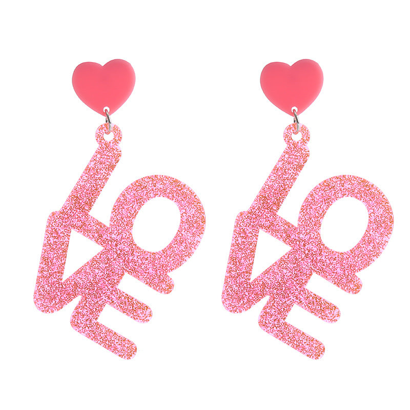 Wholesale Love Earrings Red Heart Valentine's Day Earrings ACC-ES-ChouT007