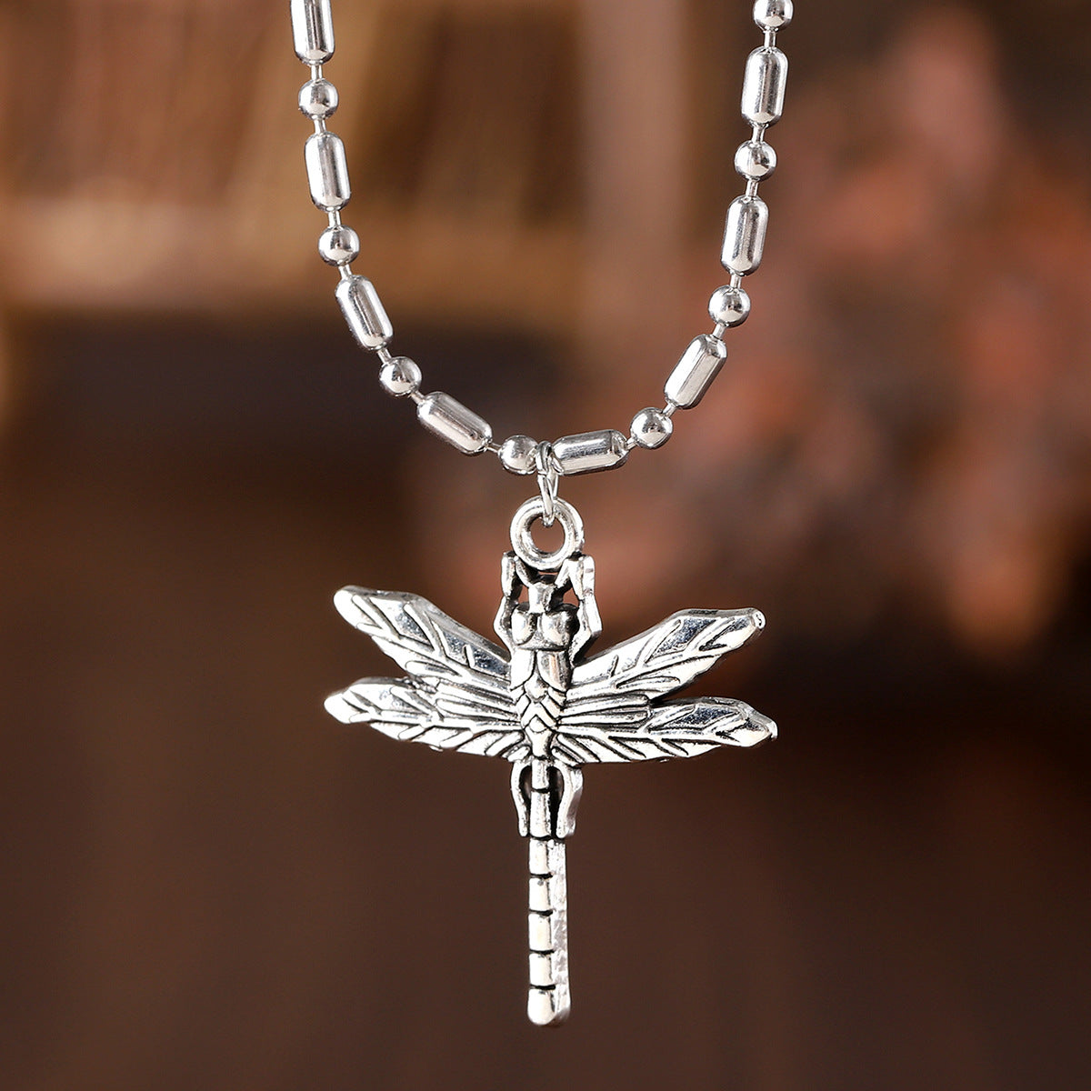 Wholesale Zinc Alloy Electroplated Dragonfly Necklace Retro Punk Style Fashion Accessory