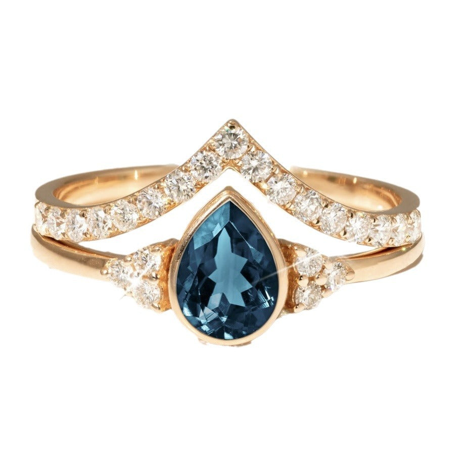 Wholesale Water Drop Gemstone Alloy Women's Rings ACC-RS-SanJie003