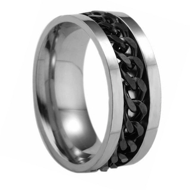 Wholesale Men's Titanium Steel Rotating  Ring