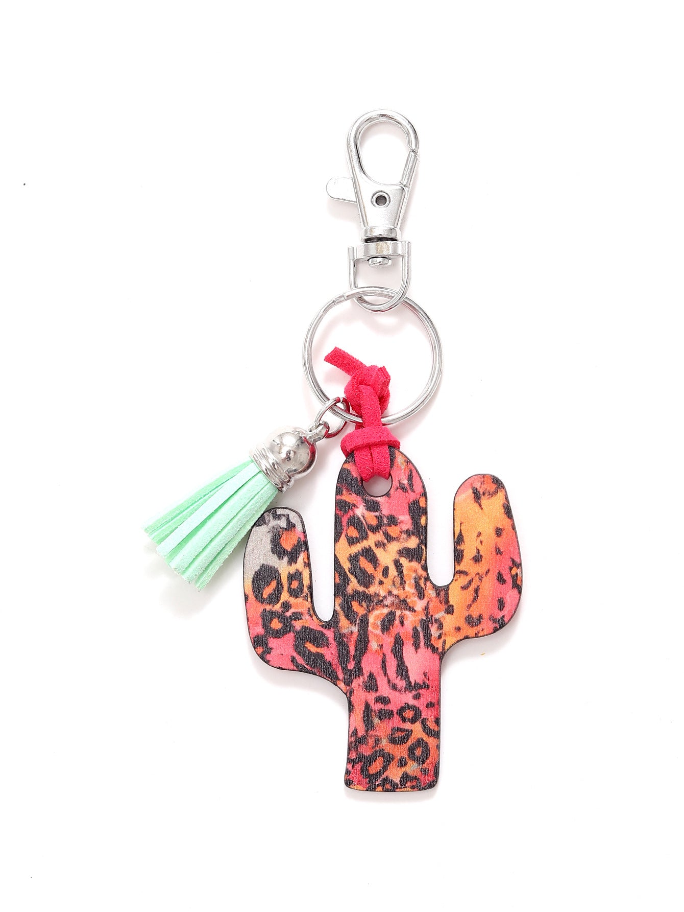 Wholesale Wooden Cactus Leopard Print Keychain ACC-KC-YTian030