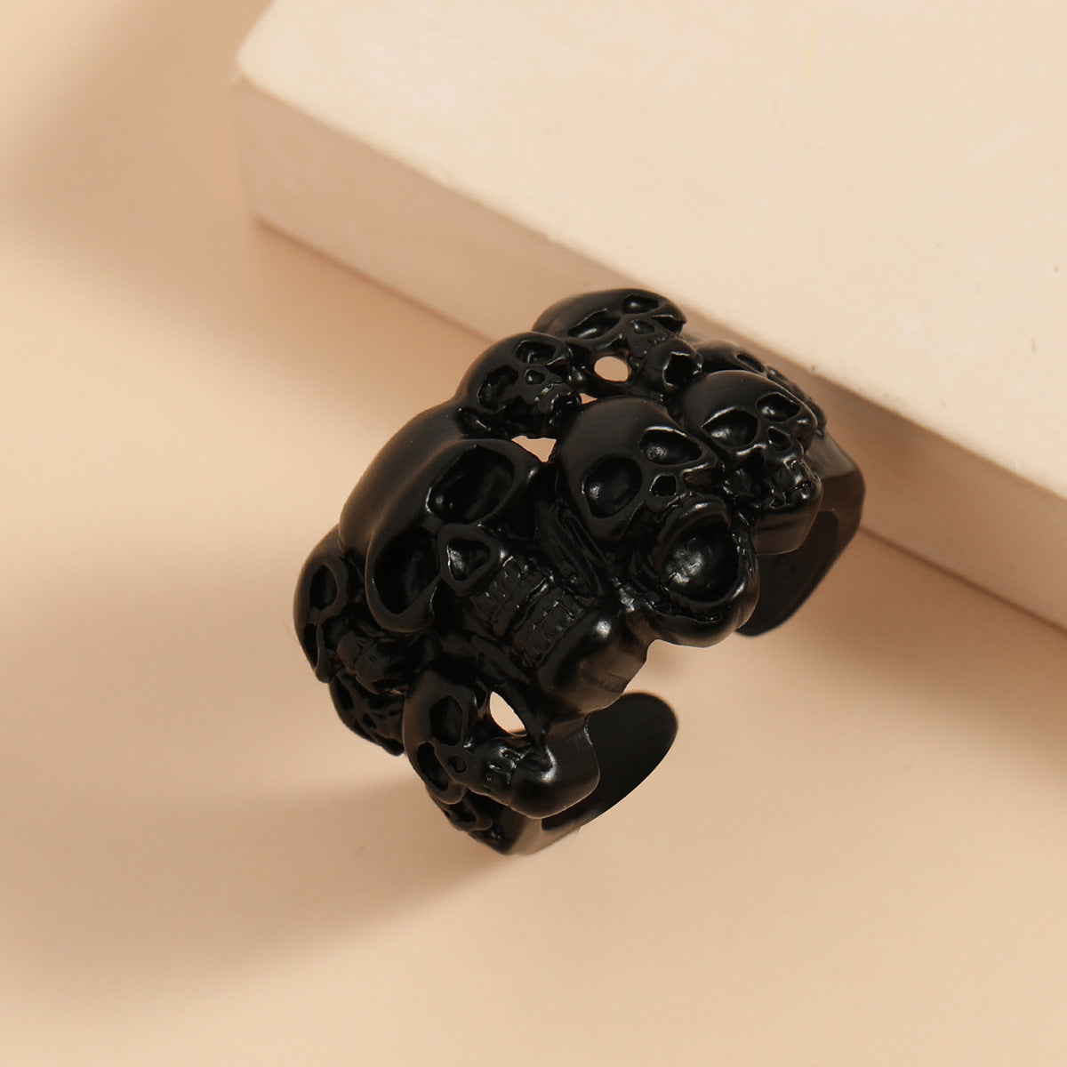 Wholesale Gothic Skull Ring Punk Exaggerated Alloy Open Ring