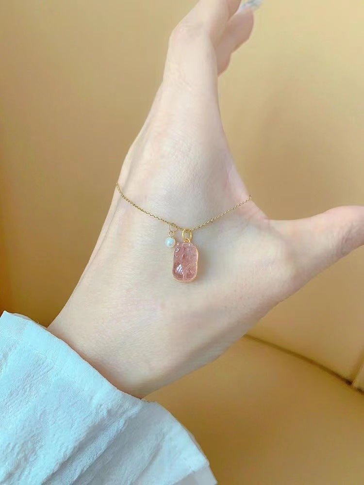 Wholesale Tourmaline  Necklace  Light Luxury Clavicle Chain