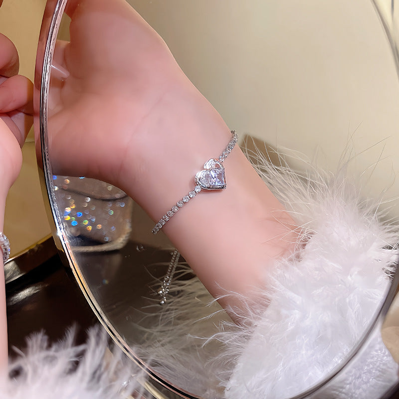 Wholesale Silver Zircon Pearl Alloy Bracelet ACC-BT-Sengw003