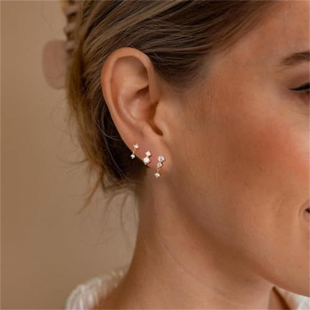 Wholesale Geometric Diamond Ear Nails Earrings