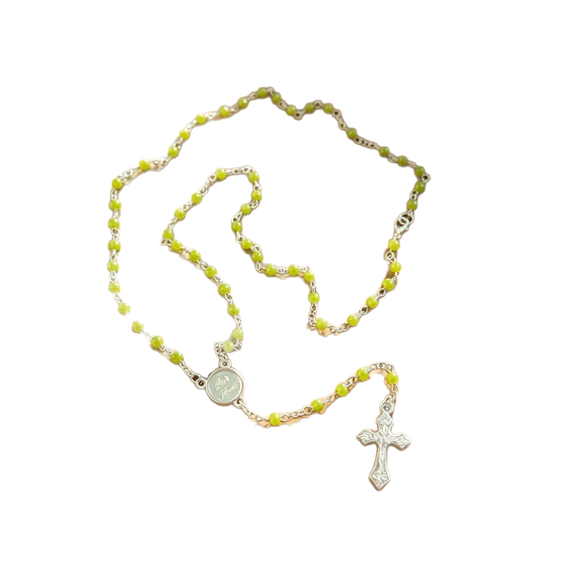 Wholesale Vintage Cross Imitation Pearl Rosary Necklace Fashion Accessory for Layering