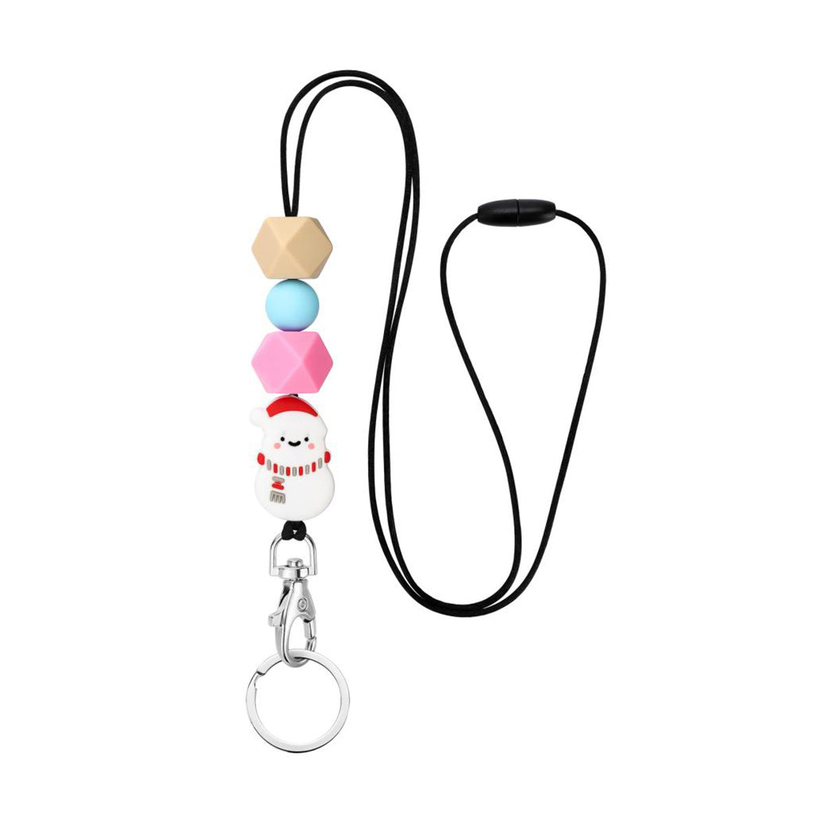 Wholesale Silicone Round Irregular Beaded Christmas Series  Keychains