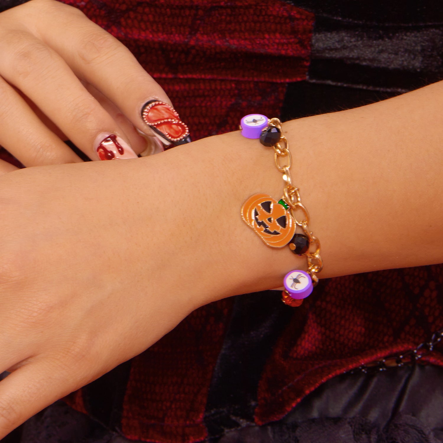 Wholesale Zinc Alloy Hand Woven  Pumpkin Pendant Bracelet,  Unisex Jewelry Accessory for Party Gift Boutique Resale