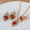 Wholesale Water Drop Heart Diamond Necklace Earring Set