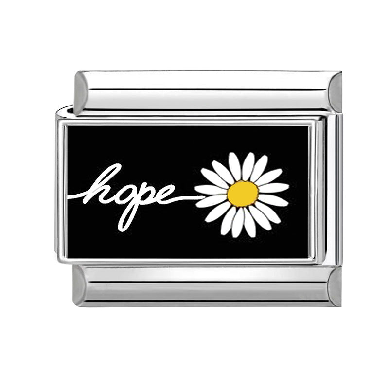 Wholesale 9mm Italian Charm Starter Bracelets DIY square Single Section Creative Stainless Steel Composable Bracelet